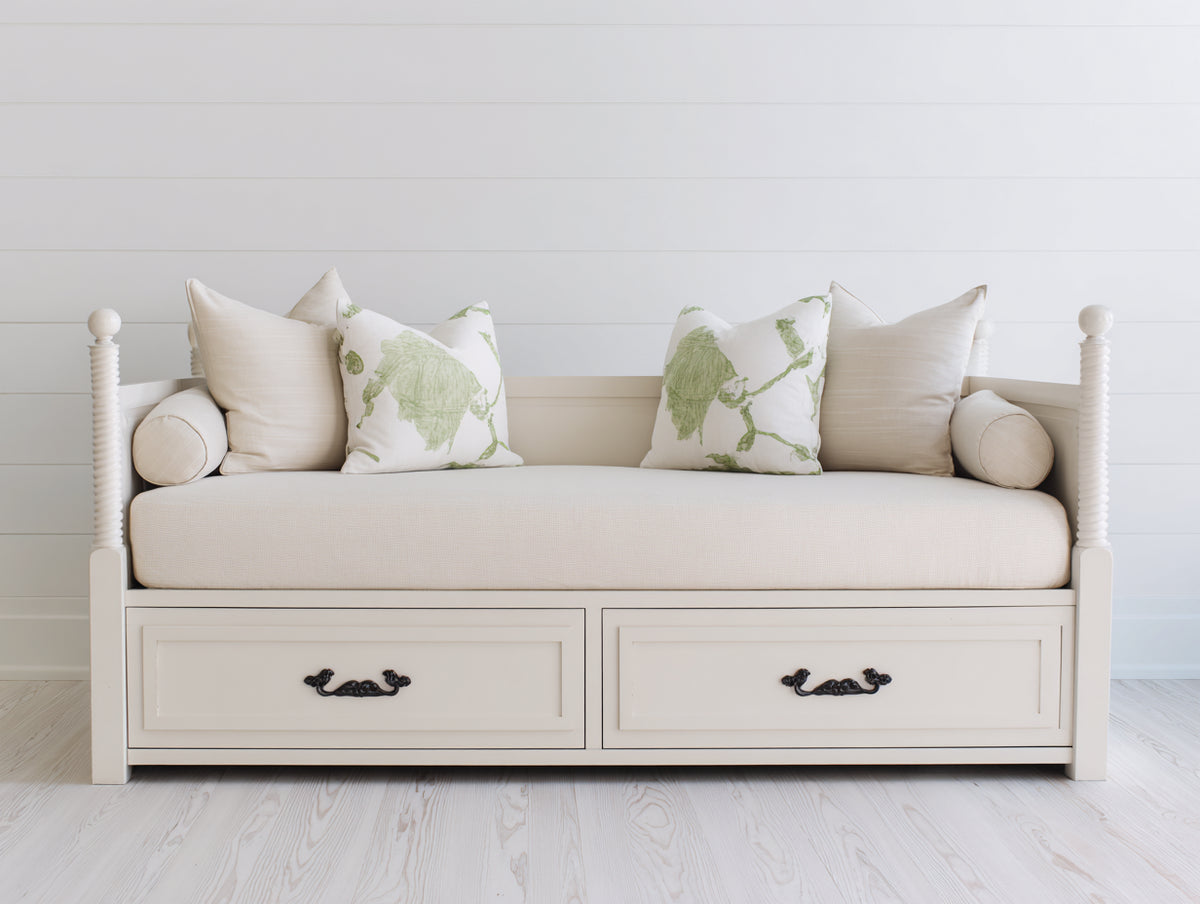 Canapé lit - Bois - 205 x 98 x 100 cm - Blanc crème - Style traditionnel