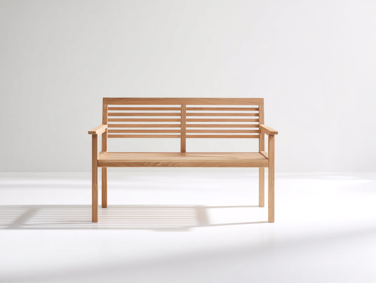 Banc de jardin - Bois - 126 x 58 x 84 cm - Bois naturel - Style contemporain