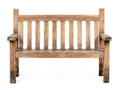 Banc de jardin - Bois - 122 x 57 x 89 cm - Marron patiné - Style rustique compact