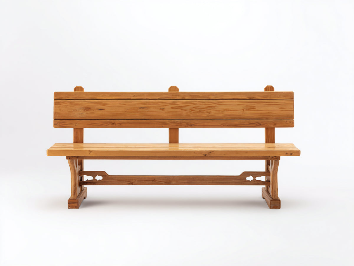 Banc de jardin - Bois - 176 x 64 x 91 cm - Marron ambré - Style rustique