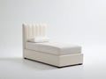 Lit simple - Similicuir - 211 x 106 x 112 cm - Crème - Style moderne