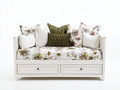 Canapé lit - Bois - 200 x 95 x 90 cm - Blanc cassé - Style champêtre