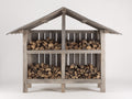Abri à bûches - Bois - 188 x 78 x 192 cm - Brun vieilli - Style traditionnel