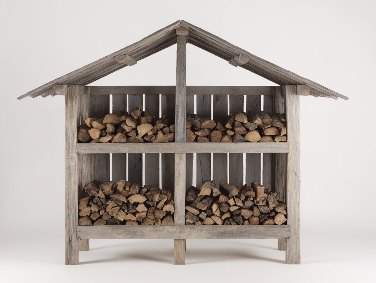 Abri à bûches - Bois - 188 x 78 x 192 cm - Brun vieilli - Style traditionnel