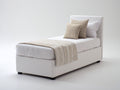Lit simple - Similicuir - 210 x 105 x 110 cm - Blanc - Style moderne