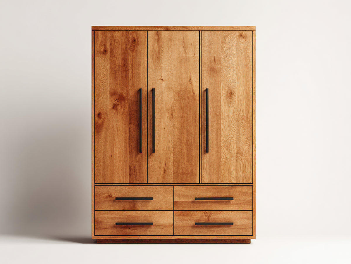 Armoire - Bois - 135 x 58 x 190 cm - Bois miel - Style industriel