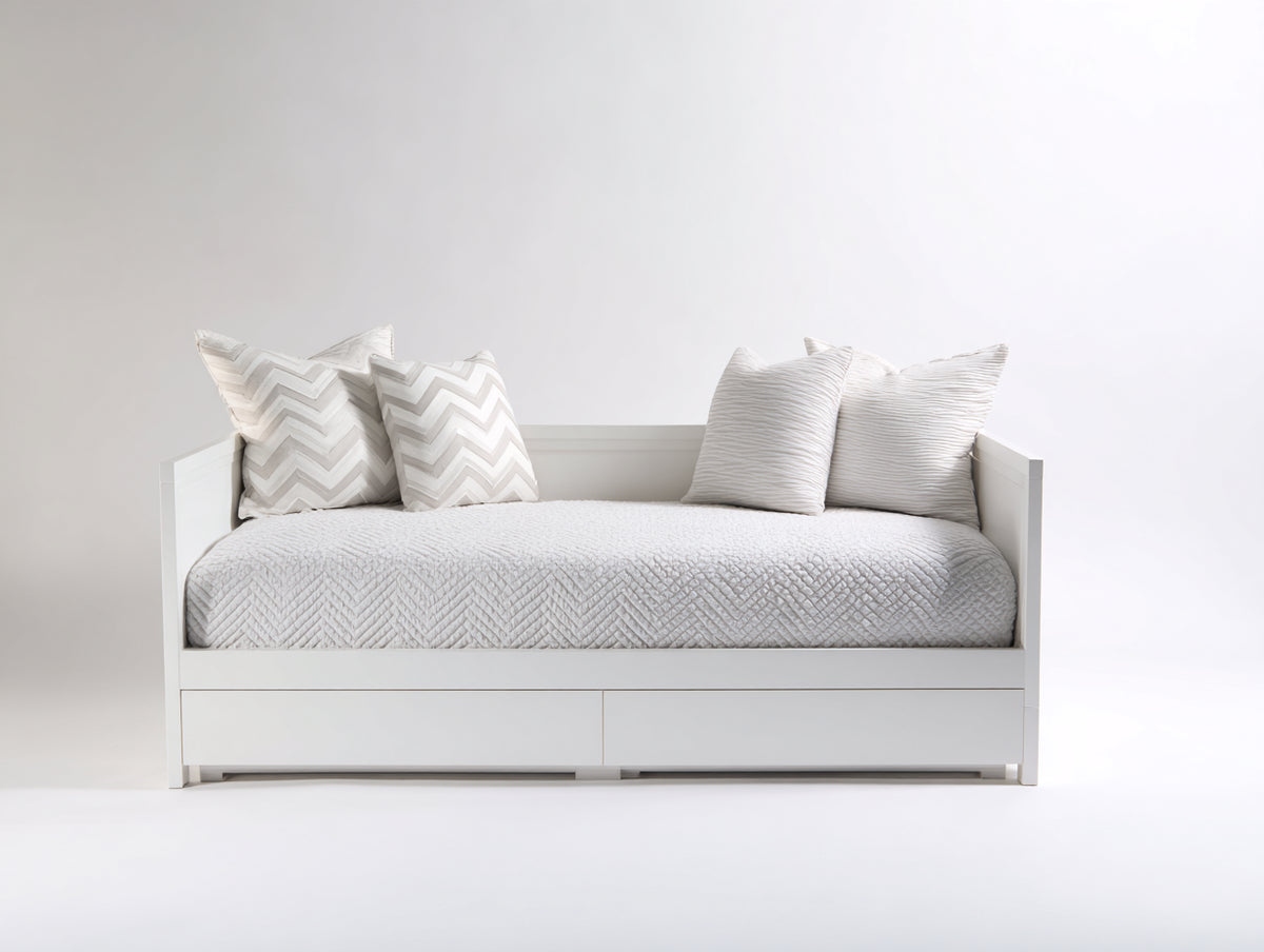 Canapé lit - Bois - 198 x 92 x 82 cm - Blanc - Style minimaliste