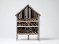 Abri à bûches - Bois - 138 x 66 x 218 cm - Bois vieilli - Style chalet