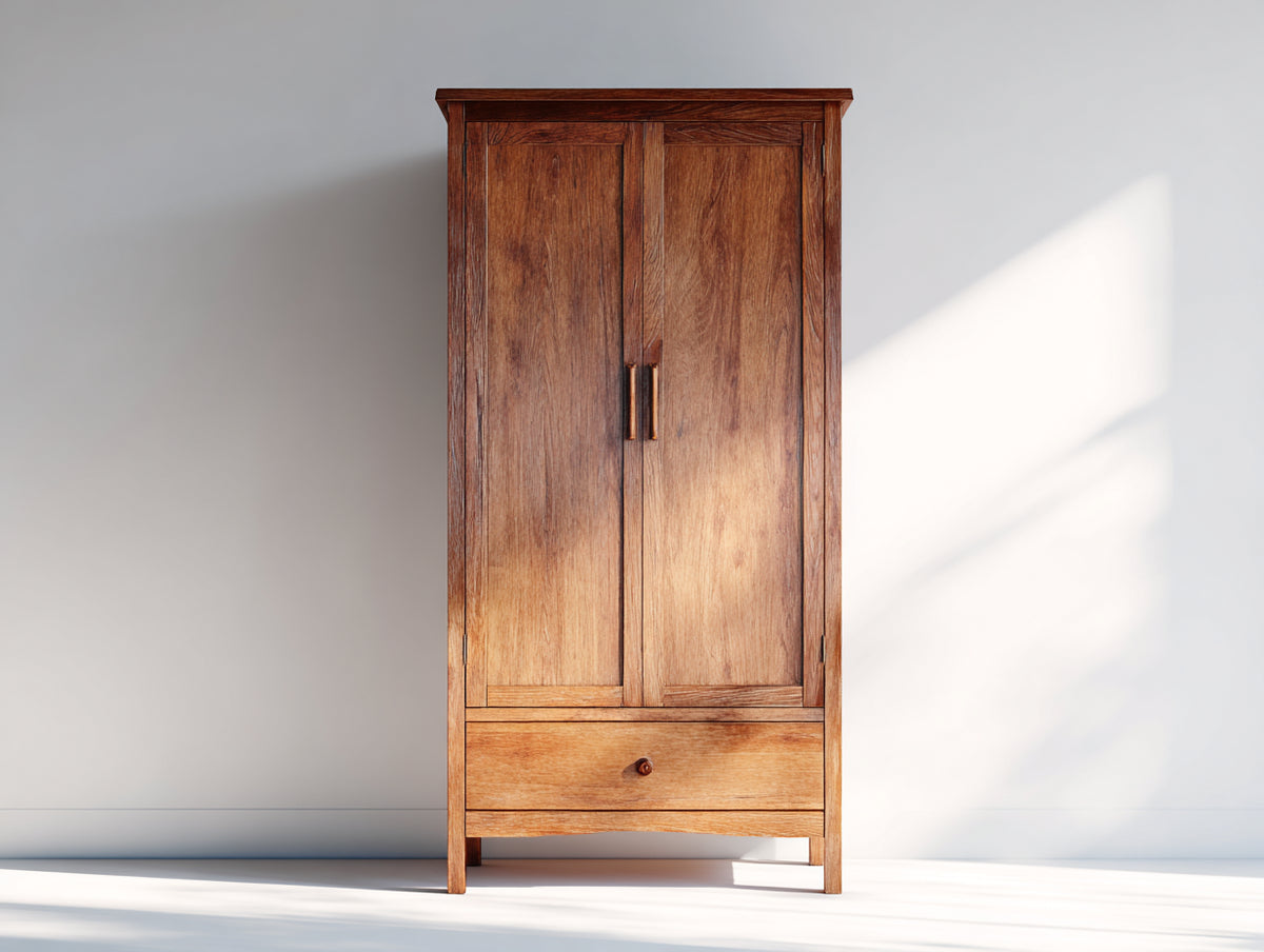 Armoire - Bois - 90 x 52 x 180 cm - Brun foncé - Style vintage