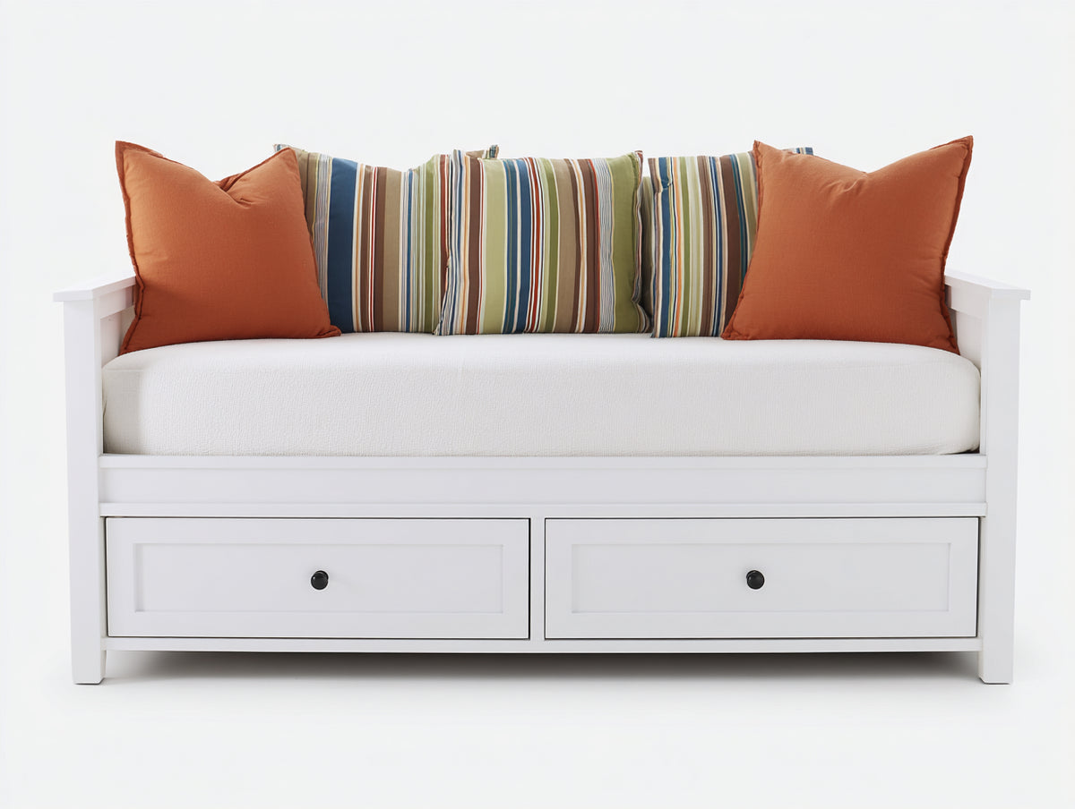 Canapé lit - Bois - 198 x 94 x 86 cm - Blanc - Style contemporain