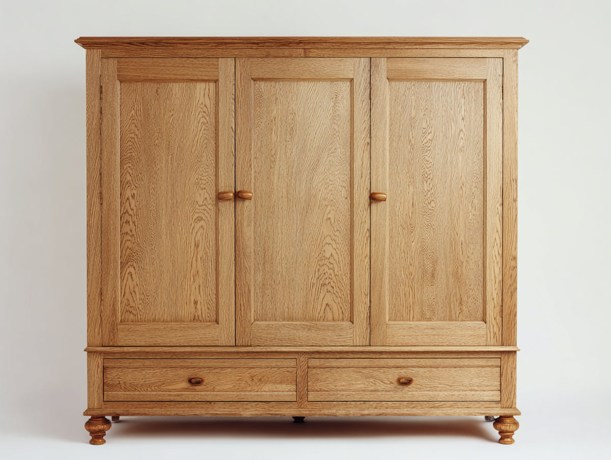 Armoire - Bois - 180 x 62 x 200 cm - Chêne naturel - Style classique