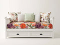 Canapé lit - Bois - 200 x 95 x 90 cm - Blanc - Style romantique