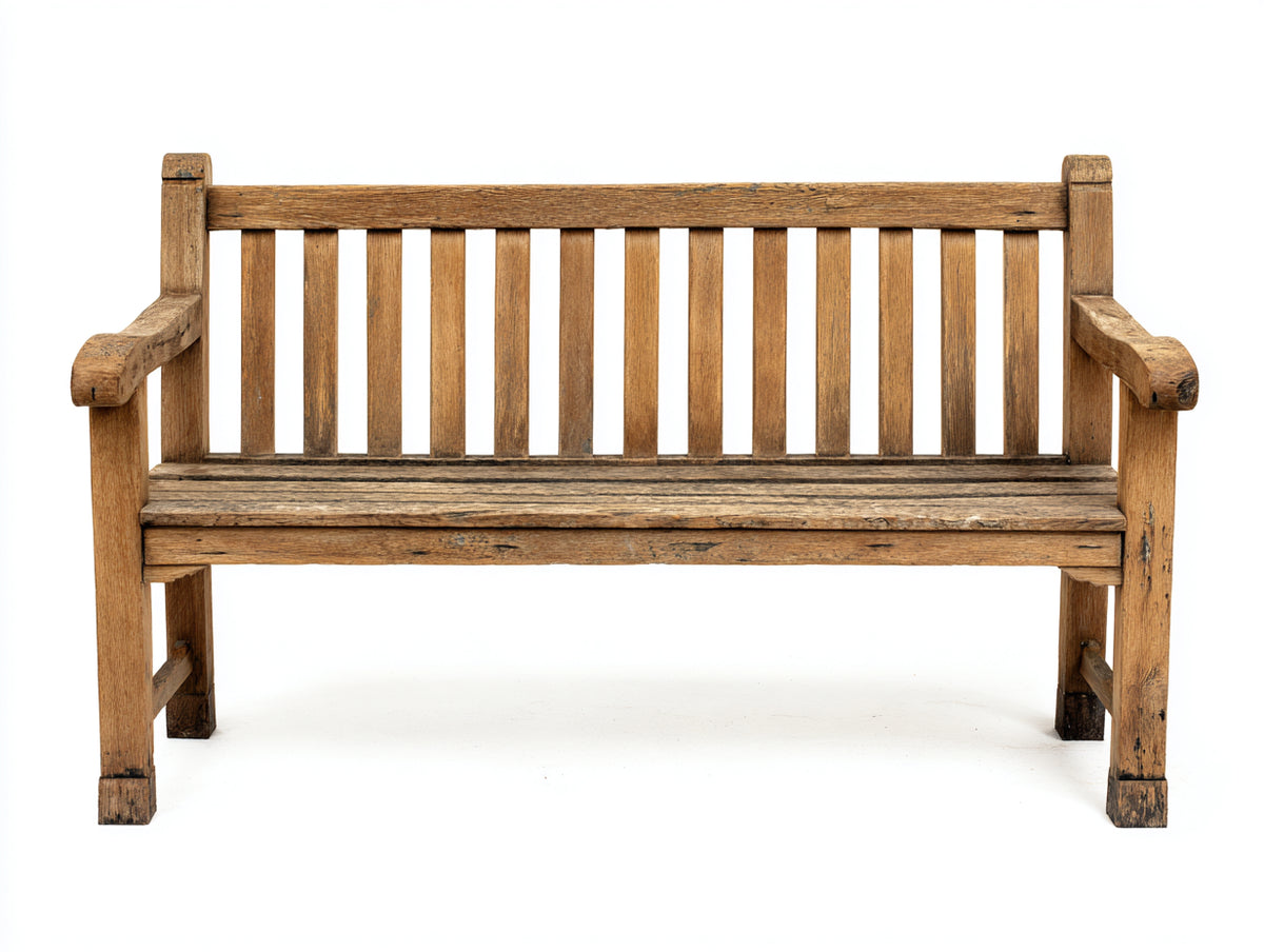 Banc de jardin - Bois - 156 x 62 x 90 cm - Brun vieilli - Style rustique