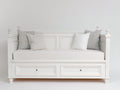 Canapé lit - Bois - 210 x 100 x 105 cm - Blanc ivoire - Style classique