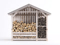 Abri à bûches - Bois - 205 x 82 x 198 cm - Bois naturel-Gris clair - Style rustique