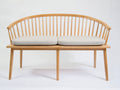 Banc de jardin - Bois-Tissu - 158 x 61 x 86 cm - Marron clair-Beige clair - Style scandinave