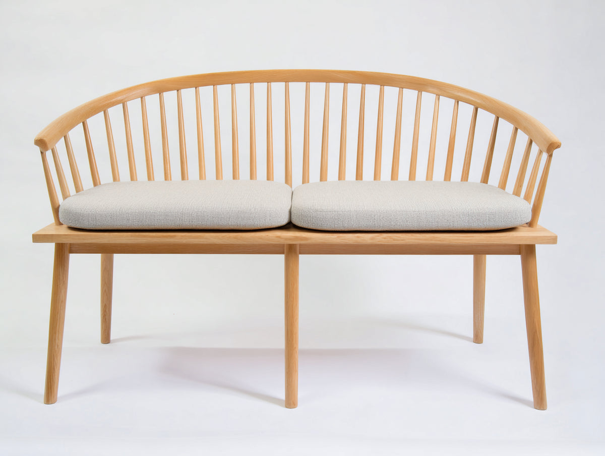 Banc de jardin - Bois-Tissu - 158 x 61 x 86 cm - Marron clair-Beige clair - Style scandinave