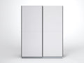 Armoire - Bois - 140 x 60 x 200 cm - Blanc mat-Noir - Style minimaliste