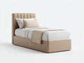 Lit simple - Similicuir - 210 x 105 x 115 cm - Taupe - Style moderne