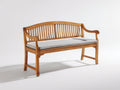 Banc de jardin - Bois-Tissu - 150 x 63 x 92 cm - Marron miel-Gris clair - Style classique