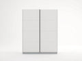 Armoire - Bois - 120 x 58 x 190 cm - Blanc cassé-Gris clair - Style contemporain
